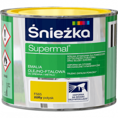 Farba Supermal żółty 0,2 L ŚNIEŻKA