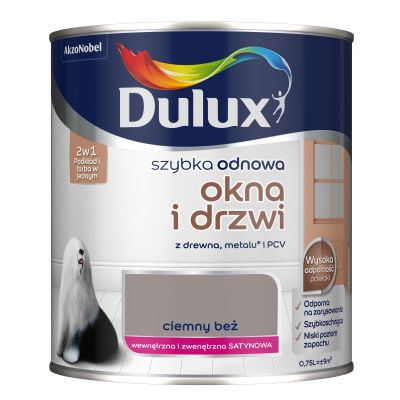 Farba Szybka Odnowa Okna-Drzwi 0,75 L ciemny beż DULUX