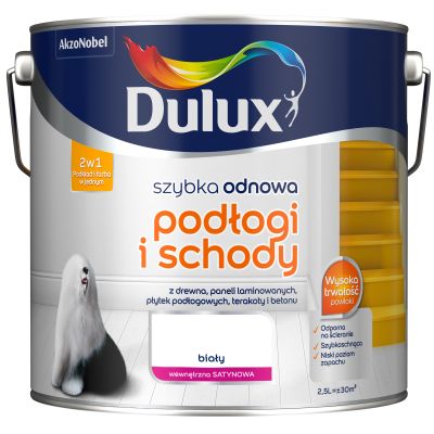 Farba Szybka Odnowa Podłogi-Schody 2,5 L biała DULUX