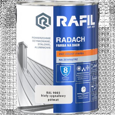 Farba dachowa biały sygnałowy RAL9003 5 L RADACH
