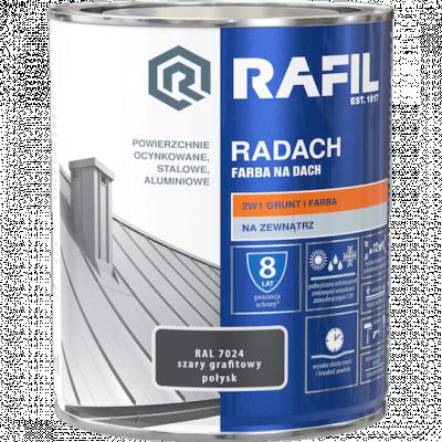 Farba dachowa szary grafitowy RAL7024 0,75 L półmat RADACH