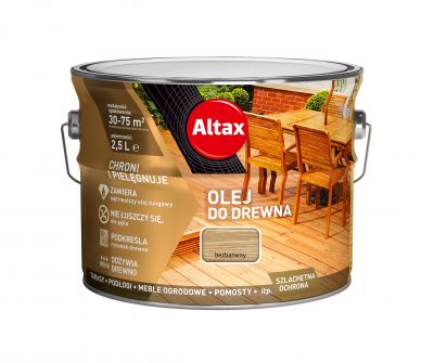 Olej do drewna 2,5 L bezbarwny ALTAX