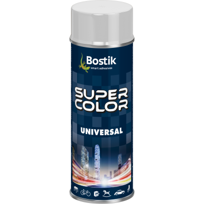 Lakier uniwersalny ogólnego zastosowania Super Color Universal biały połysk RAL 9010 400 ml BOSTIK