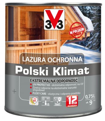 Lazura ochronna Polski Klimat Ekstremalna Odporność Grafit 0,75 L V33