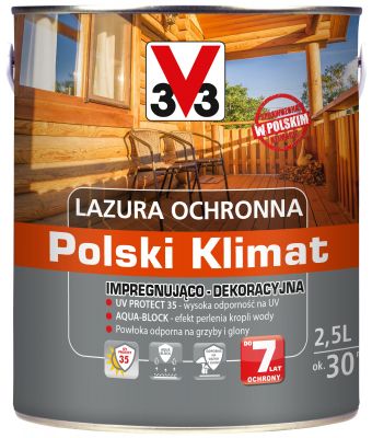 Lazura ochronna Polski Klimat Impregnująco-Dekoracyjna Dąb złocisty 2,5 L V33