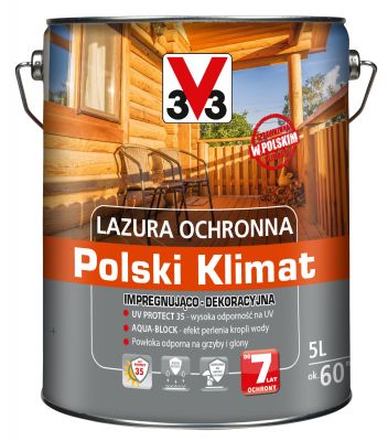 Lazura ochronna Polski Klimat Impregnująco-Dekoracyjna Heban 5 L V33