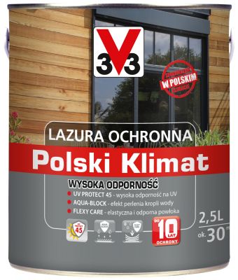 Lazura ochronna Polski Klimat Wysoka Odporność Dąb złocisty 2,5 L V33