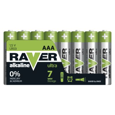Baterie alkaiczne Ultra  Alkaline AAA 8 szt. RAVER