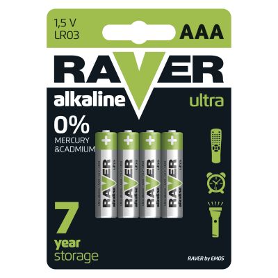 Baterie alkaiczne Ultra AAA 4 szt. RAVER