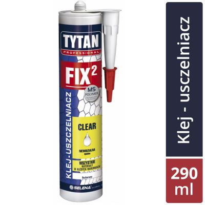 Klej montażowy bezbarwny FIX2 Clear 290 ml TYTAN PROFESSIONAL
