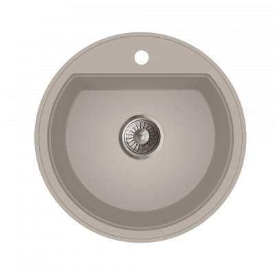 Zlewozmywak granitowy Oval 1-komorowy szary, bez ociekacza, 51x21,5 cm syfon manualny MILÓ