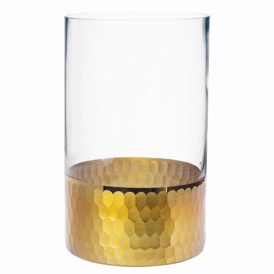 Wazon świecznik szklany 20 cm Golden Honey ALTOMDESIGN
