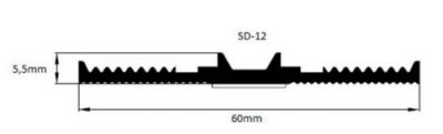 Uszczelka dolna SD-12 szerokość 60 mm samoprzylepna SCALA