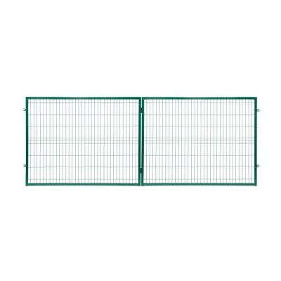 Brama dwuskrzydłowa panelowa Polbram Steel Group 2D 400 x 150 cm oczko 5 x 20 cm ocynk zielony
