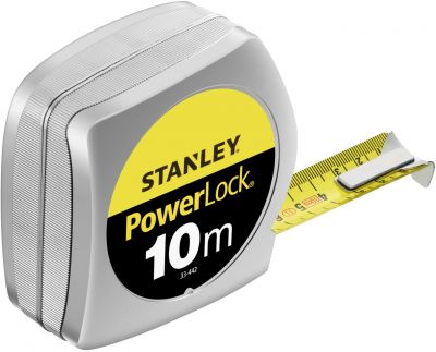 Taśma miernicza Stanley PowerLock chromowana obudowa 10m x 25mm - karta