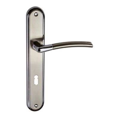 Klamka drzwiowa Schaffner Kora 72 mm na klucz nikiel satyna/chrom