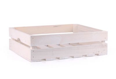 Skrzynka drewniana 52x40x15,5 cm biała TIN TOURS