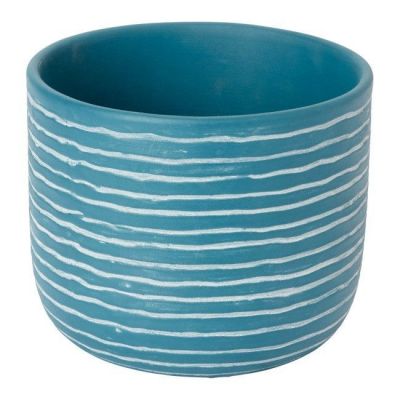 Doniczka ceramiczna GoodHome ozdobna 17 cm niebieska