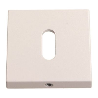 Szyld drzwiowy Gamet kwadratowy na klucz biały matowy