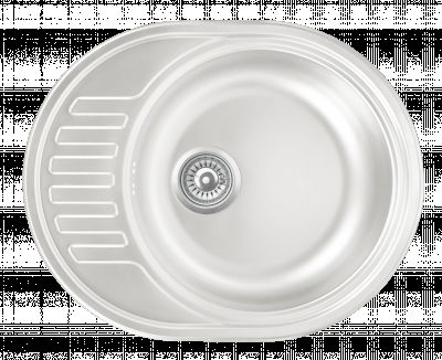 Zlewozmywak Omina 1-komorowy 58x48x16 cm, owalny, wpuszczany w blat, jedwab MILÓ