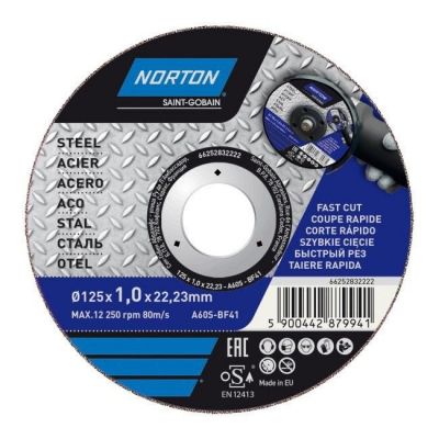 Tarcza korundowa Norton do cięcia stali 41-125 x 1,0 x 22,2 mm