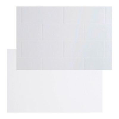 Panel przyblatowy laminowany GoodHome Nepeta 0,3 x 60 x 200 cm płytki metro / biały połysk