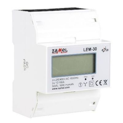 Licznik energii elektrycznej 3F LCD 100A LEM-30 Zamel