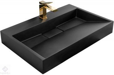 Umywalka konglomeratowa nablatowa Rea Goya 70 black mat