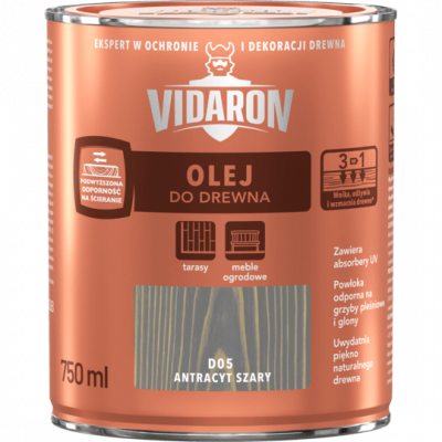 Olej antracyt szary D05 0,75 L VIDARON