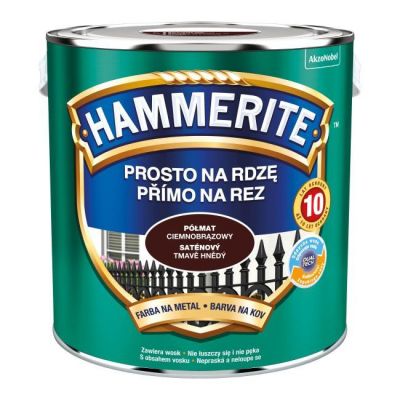 Farba do metalu Hammerite Prosto Na Rdzę półmat ciemny brąz 2,5 l