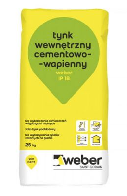Tynk cementowo-wapienny Weber IP18 25 kg