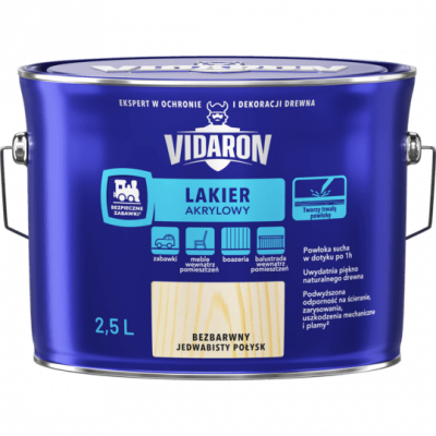 Lakier akrylowy bezbarwny 2,5 L VIDARON