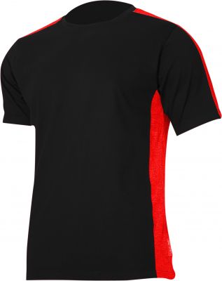 Koszulka T-Shirt 180g/m2, czarno-czerwone, 2XL, CE, LAHTI PRO