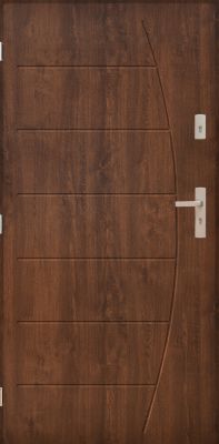 Drzwi zewnętrzne Korab orzech 80 cm lewe PANTOR