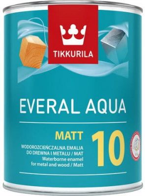 Emalia Akrylowa do drewna i metalu Tikkurila Everal Aqua Matt 10 2,7L