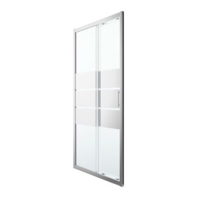 Drzwi prysznicowe przesuwne GoodHome Beloya 100 cm chrom/szkło lustrzane