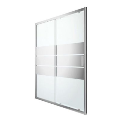 Drzwi prysznicowe przesuwne GoodHome Beloya 160 cm chrom/szkło lustrzane