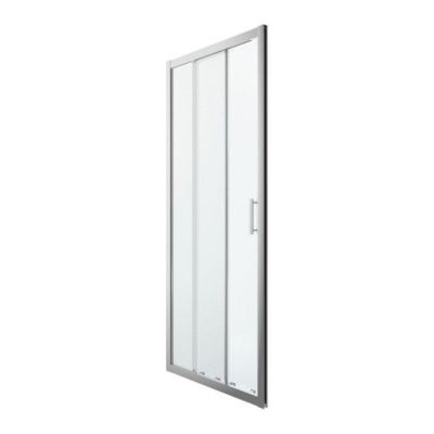 Drzwi prysznicowe przesuwne GoodHome Beloya trójdzielne 90 cm chrom/transparentne