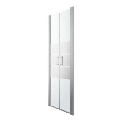 Drzwi prysznicowe uchylne podwójne GoodHome Beloya 80 cm chrom/szkło lustrzane