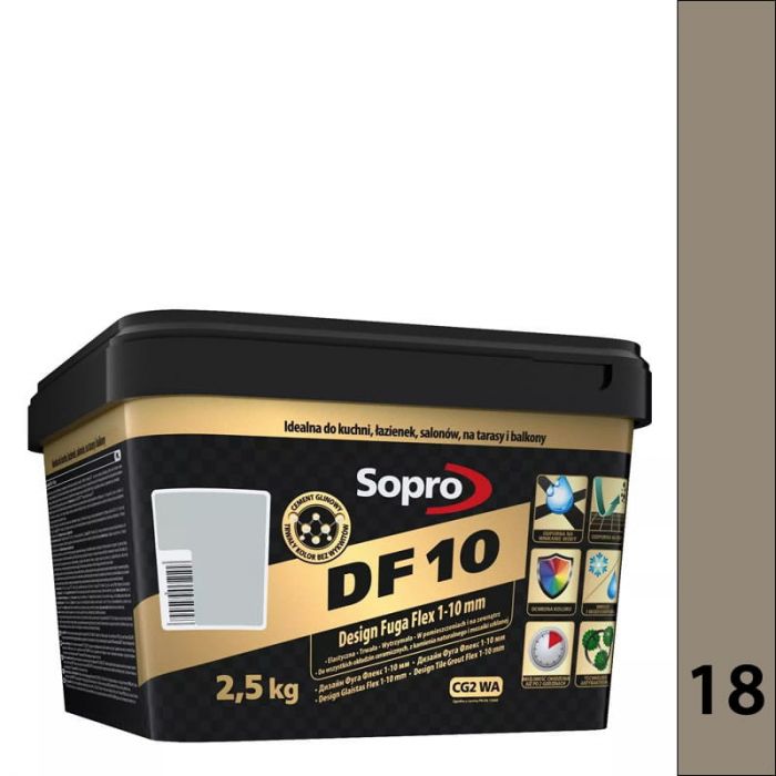 Sopro DF 10 2,5kg - 18 piaskowo - szary - Design Fuga Flex 1-10 mm DF10