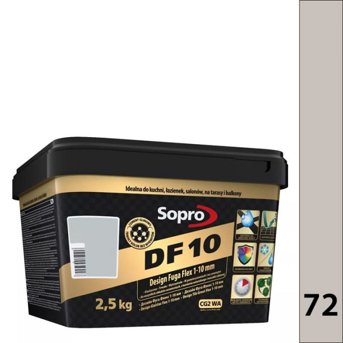 Sopro DF 10 2,5kg - 72 Szary Naturalny - Design Fuga Flex 1-10 mm DF10