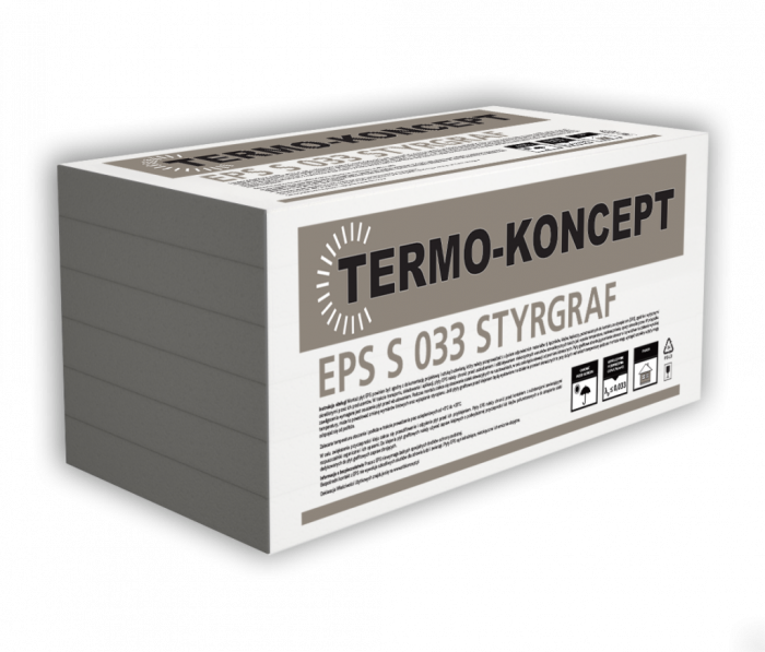 Styropian fasadowy STYROPOL TERMO-KONCEPT EPS S  10cm 0,3m3  3m2  λ=0,33 Styrgraf