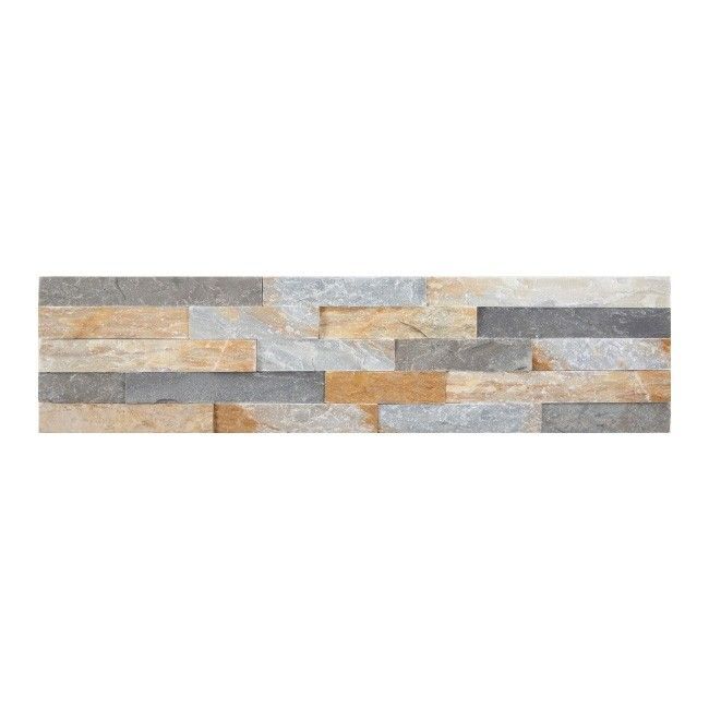 Kamień naturalny Slate 10 x 35 cm grey mix yellow 0,35 m2