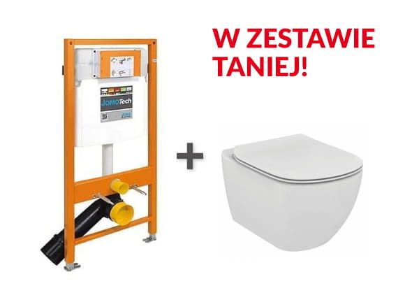 Zestaw 4 w 1- Miska Wc Ideal Standard Tesi+deska wolnoopadająca + stelaż do WC Jomo