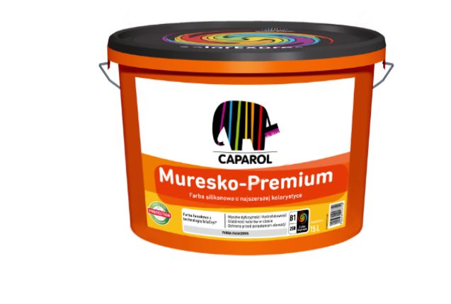 Farba silikonowa biała elewacyjna B1 Muresko Premium Caparol 2,5l