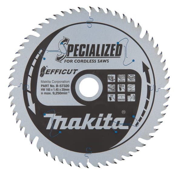 Tarcza do drewna 165x20mm 56z B-57320 EFFICUT  MAKITA