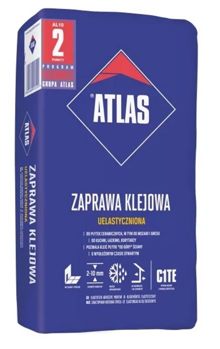 Atlas Uelastyczniony 10kg - klej uniwersalny C1TE