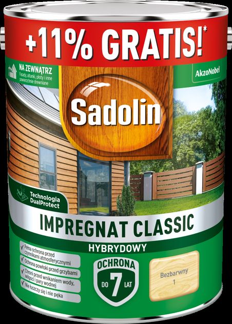 Impregnat Classic Hybrydowy bezbarwny 5 L SADOLIN