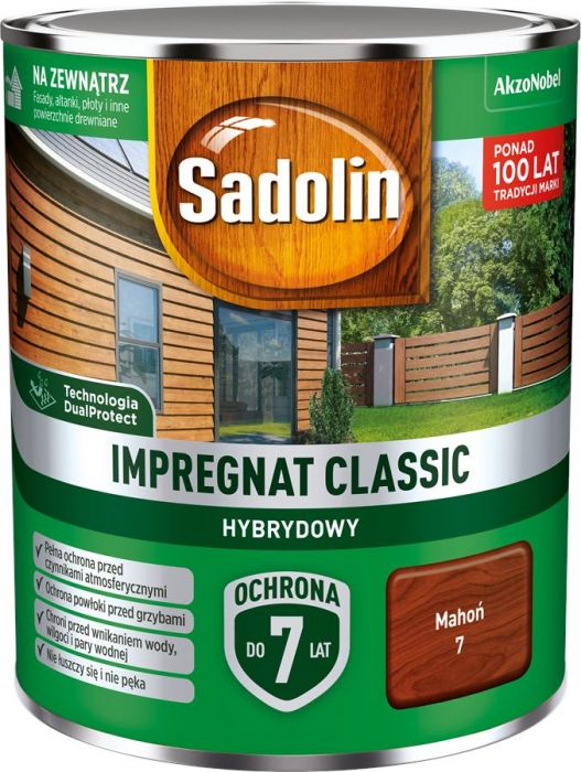 Impregnat ochronno-dekoracyjny hybrydowy Classic 0,75 L mahoń SADOLIN