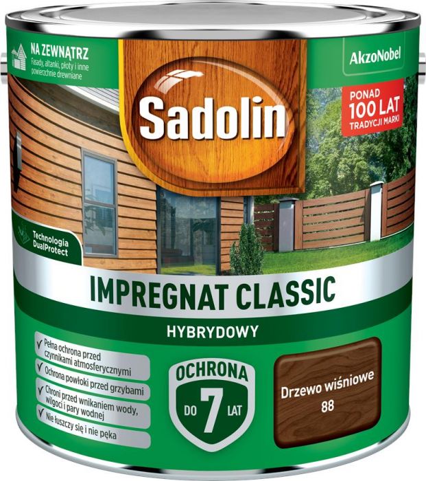 Impregnat ochronno-dekoracyjny hybrydowy Classic 2,5 L drzewo wiśniowe SADOLIN